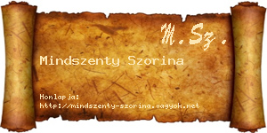 Mindszenty Szorina névjegykártya